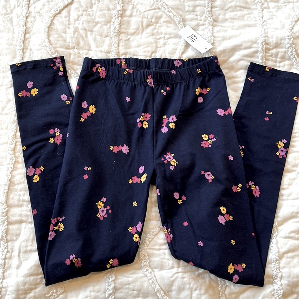 Floral / Navy Blue Leggings by Gap Kids